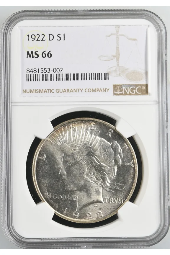 1922 D Peace Silver Dollar NGC MS-66