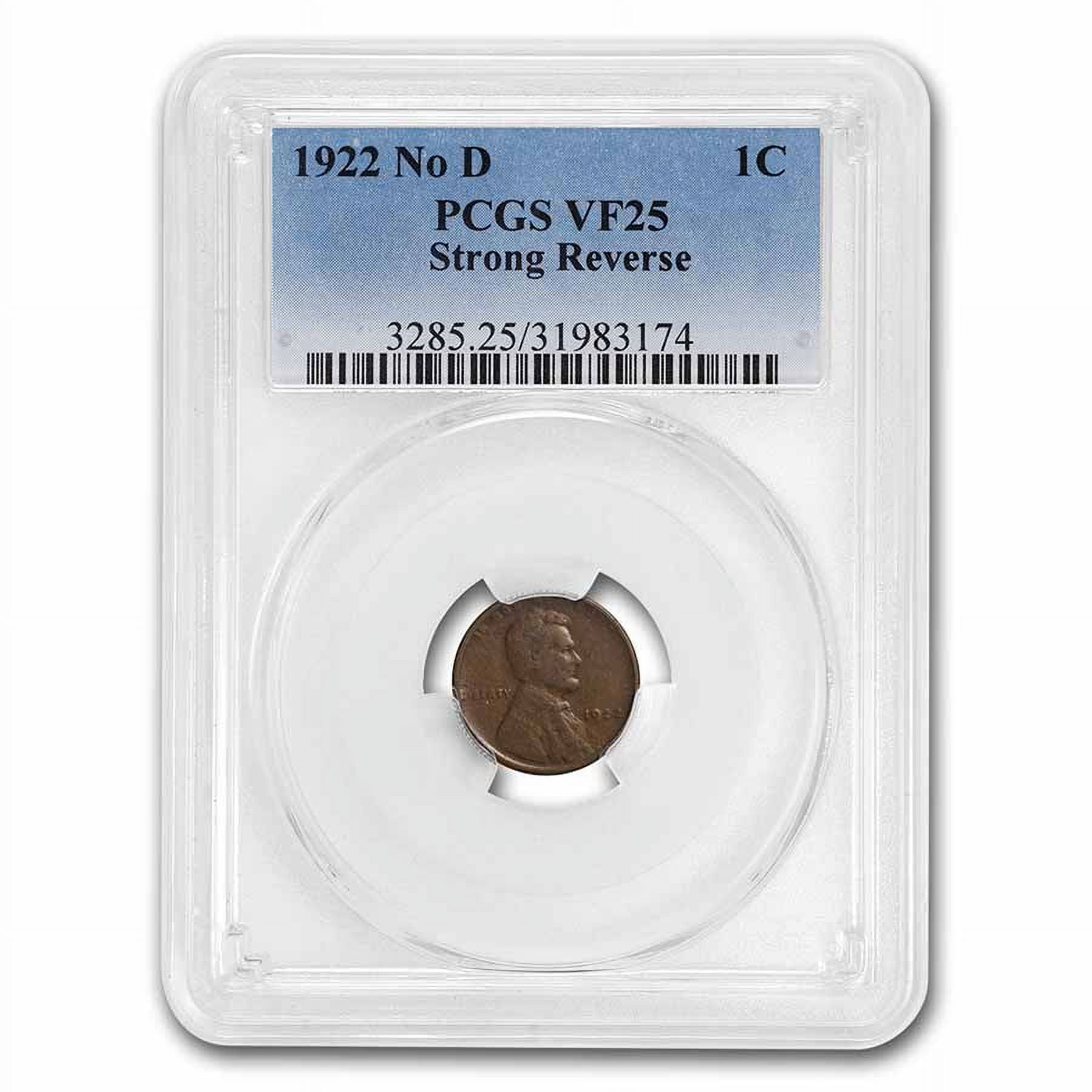 1922 Plain Lincoln Cent VF-25 PCGS (No D, Strong Rev)