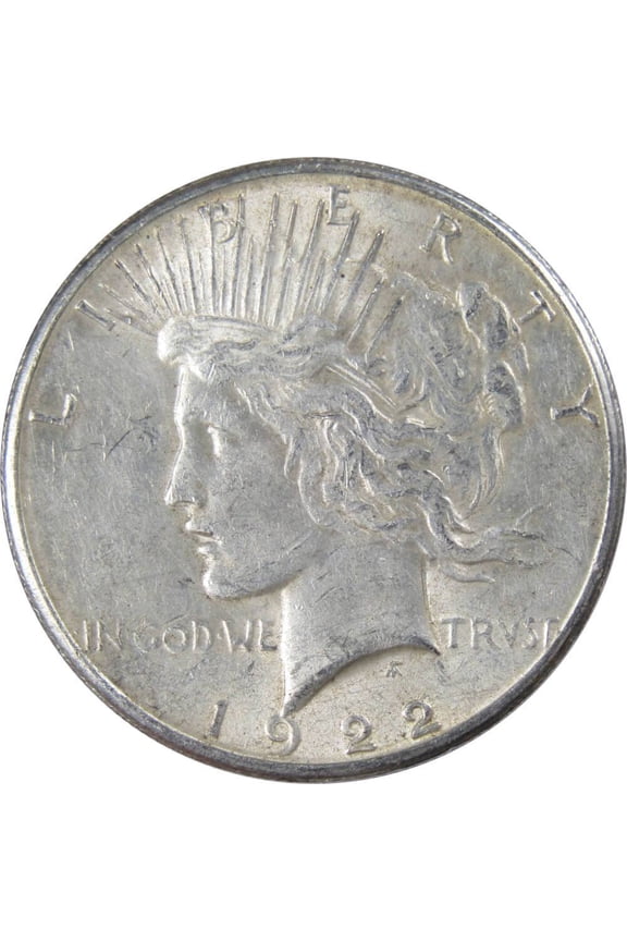 1922 S Peace Dollar AU About Uncirculated 90% Silver $1 US Coin Collectible