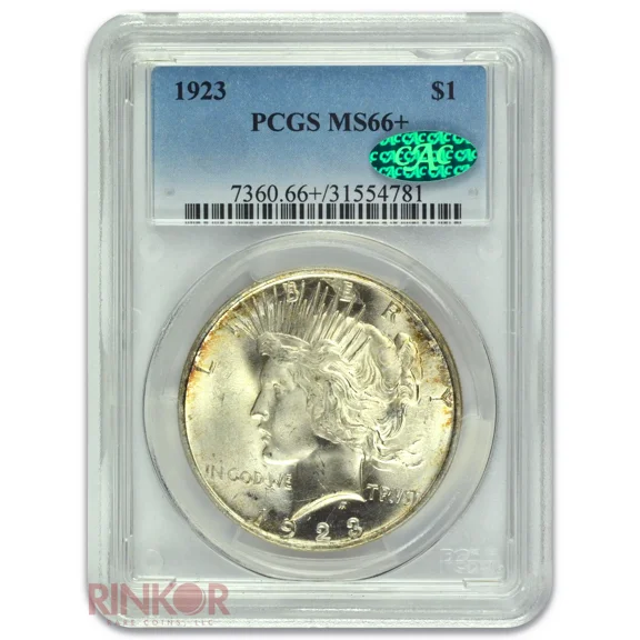 1923 $1 Peace Dollar PCGS MS 66+ CAC