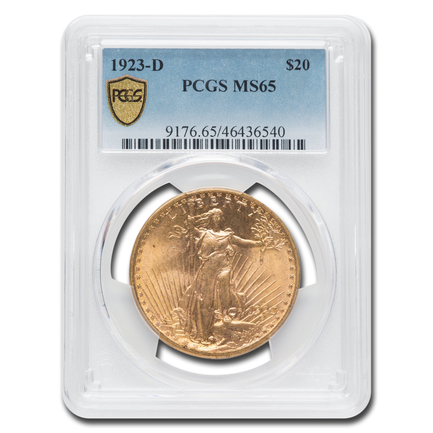 1923-D $20 Saint-Gaudens Gold Double Eagle MS-65 PCGS - Walmart.com