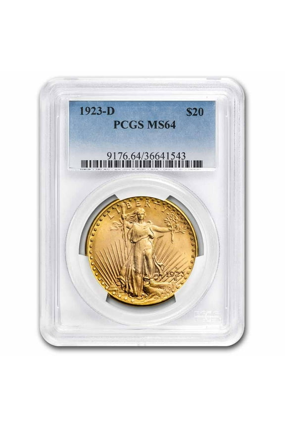 1923-D $20 St Gaudens Gold Double Eagle MS-64 PCGS