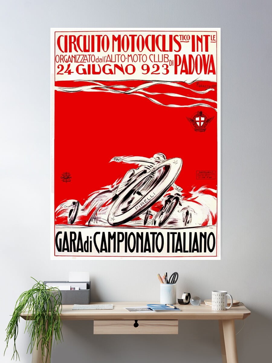 Italy Racing Posters 1923 Italian Motorcycle Race Poster Poster Wall Art, Modern Wall Decor ...