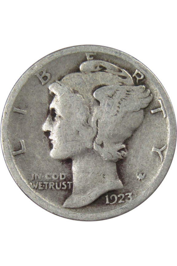 1923 Mercury Dime G Good 90% Silver 10c US Coin Collectible