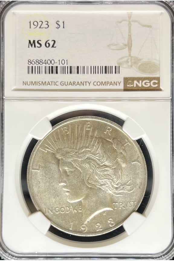 1923 Peace Dollar MS62 NGC (PA8688400101)