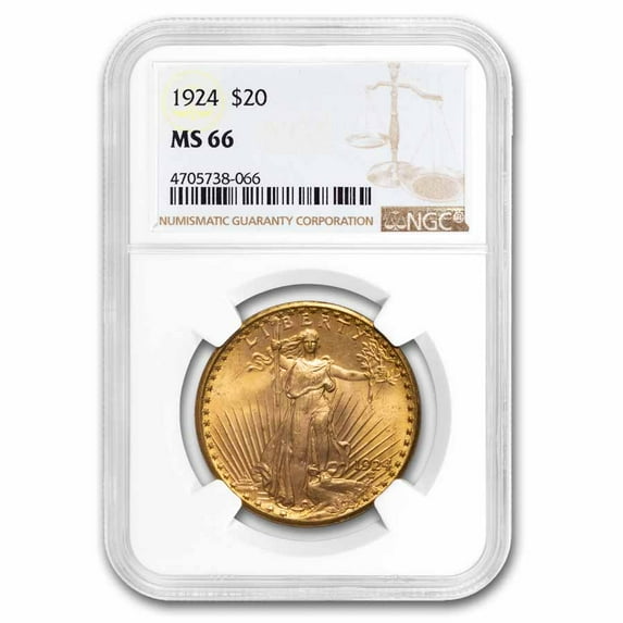 1924 $20 St Gaudens Gold Double Eagle MS-66 NGC