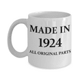 thumbnail image 1 of 1924 birthday gifts for men cd & women, 97th Birthday Gifts - Made in 1924 All Original Parts - White Porcelain Coffee Mug 11 oz, 1 of 2
