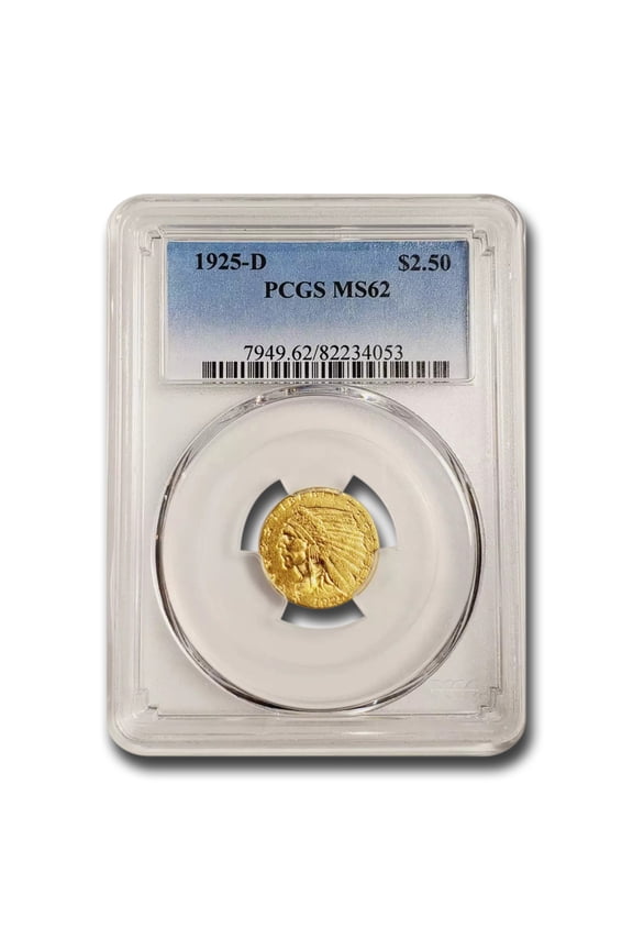 1925-D $2.50 Indian Gold Quarter Eagle MS-62 PCGS