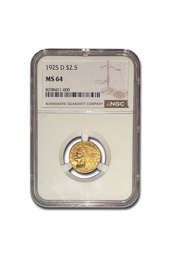 1925-D $2.50 Indian Gold Quarter Eagle MS-64 NGC