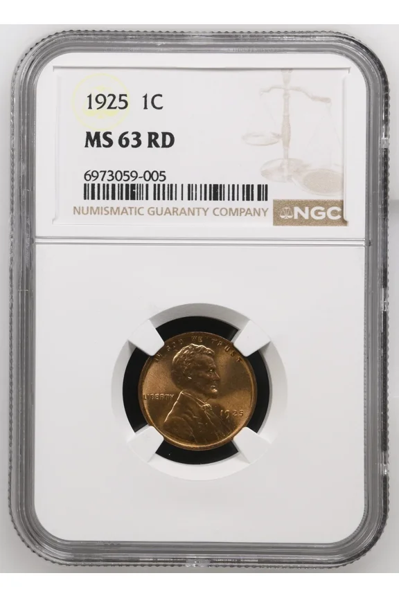 1925 Lincoln Wheat Cent NGC MS-63 RD