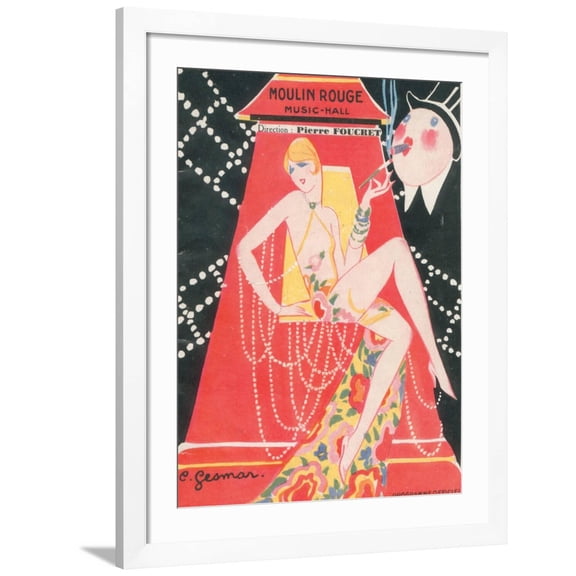 1925 Moulin Rouge programme ?a c'est paris Framed Giclee Print by Edouard Halouze, 24" x 32", Sold by Art.com