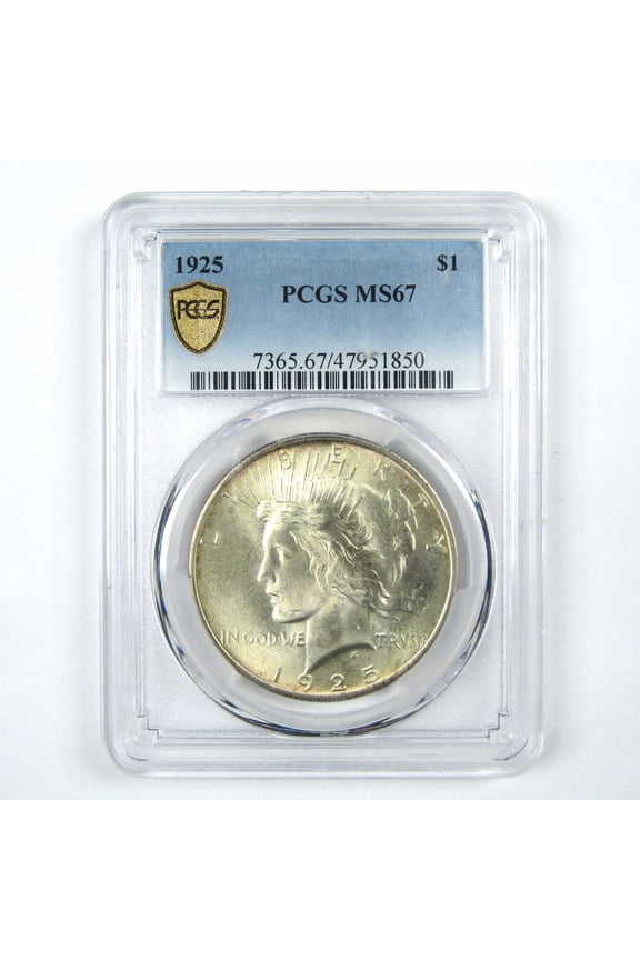 1925 Peace Dollar MS 67 PCGS Silver $1 Uncirculated Coin SKU:I15079