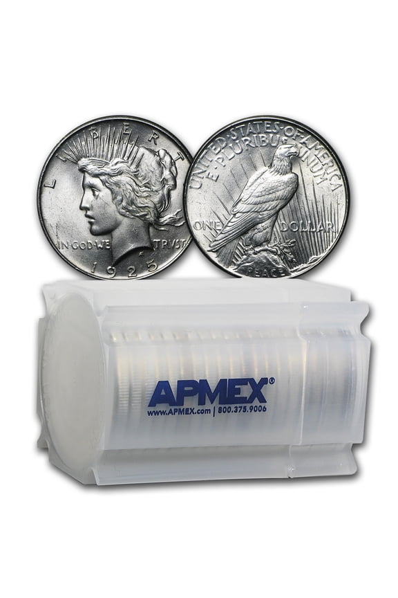 1925 Peace Silver Dollars BU (20-Coin Roll)