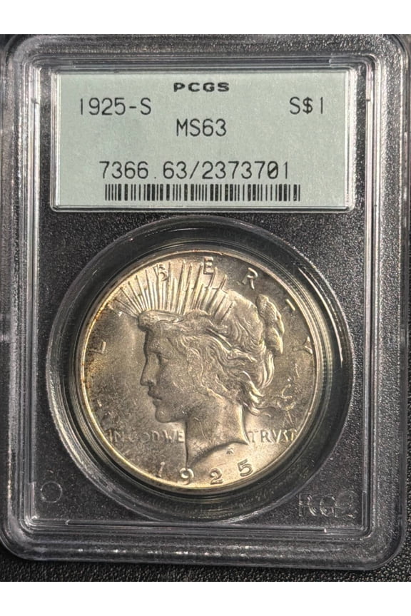 1925 S Peace Silver Dollar PCGS MS-63 OGH PQ+ CAC