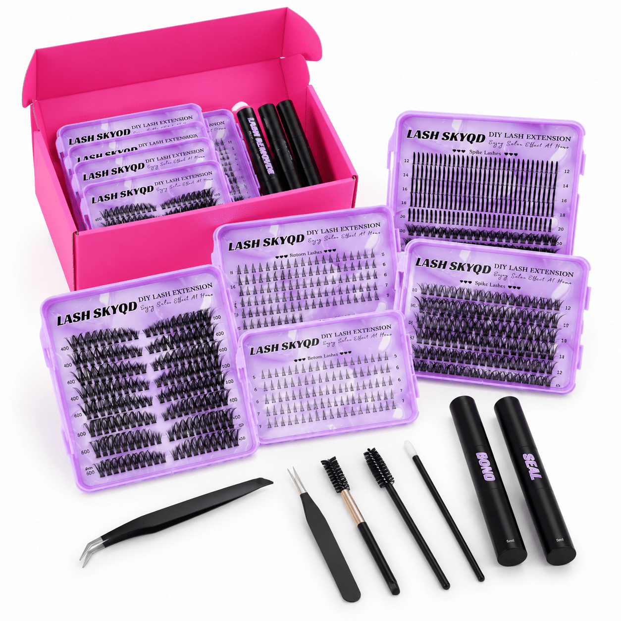 1925Pcs-3Boxes Kit D Curl Cat Eye Individual False Lash Extension Kit ...