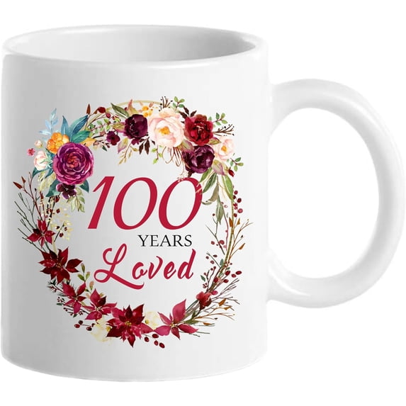 1926 100th Birthday Gifts for Women, Birthday Gifts for Women Turning 100 years old, 100th Bday Gifts Ideas, Mothers Day Christmas Gifts for Mom, Grandma, Aunt, Wife, Sister, 100 Years Loved Mug