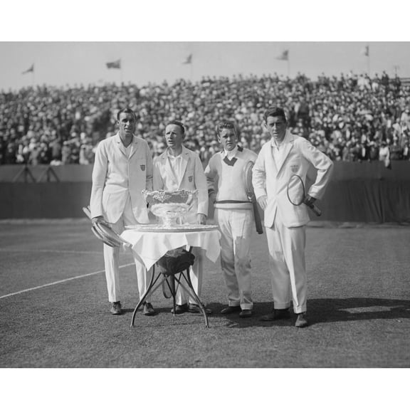 1926 American Davis Cup Team With Their Trophy. L-R Bill Tilden History (24 x 18)