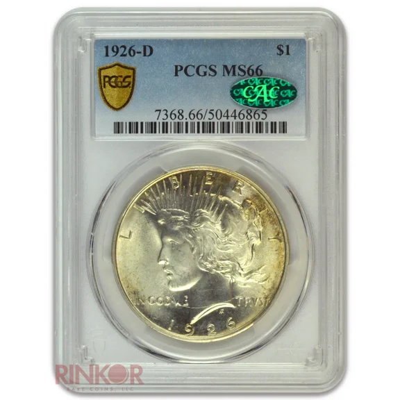 1926-D $1 Peace Dollar PCGS MS 66 CAC