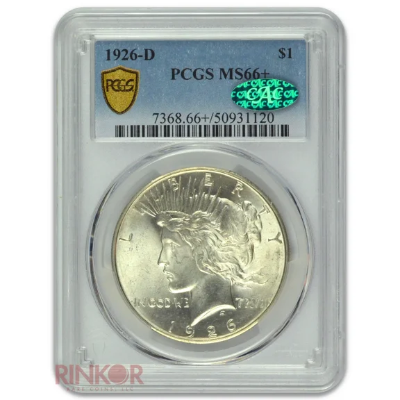 1926-D $1 Peace Dollar PCGS MS 66+ CAC