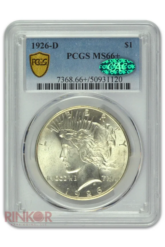 1926-D $1 Peace Dollar PCGS MS 66+ CAC