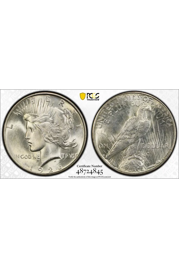 1926 D Peace Silver Dollar PCGS MS-64 PQ