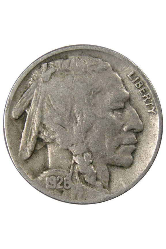 1926 Indian Head Buffalo Nickel 5 Cent Piece VG Very Good 5c US Coin Collectible