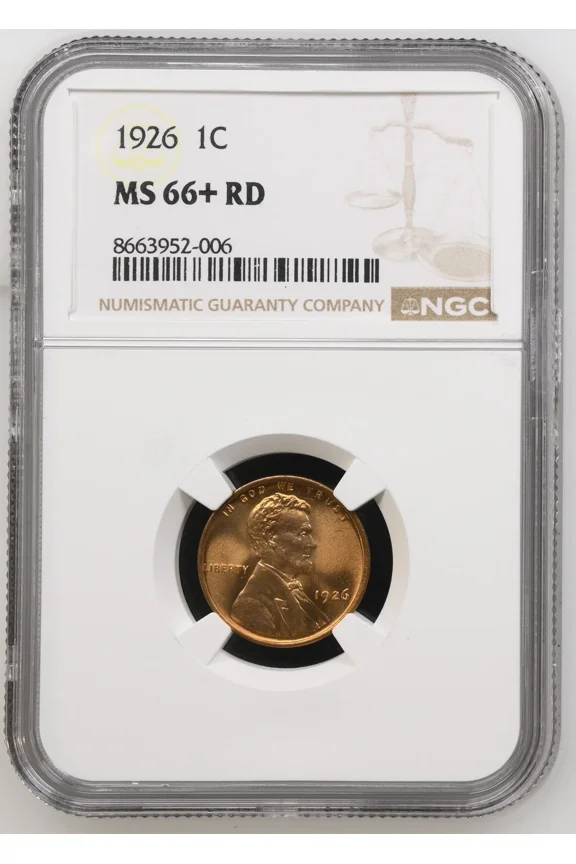 1926 Lincoln Wheat Cent NGC MS-66+ RD