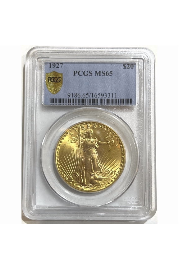 1927 $20 PCGS MS-65 Gold Double Eagle Saint Gaudens Coin