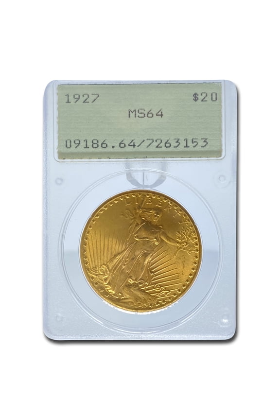 1927 $20 St Gaudens Gold Double Eagle MS-64 PCGS (Rattler)