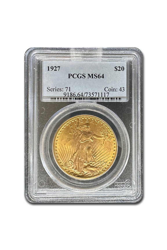 1927 $20 St Gaudens Gold Double Eagle MS-64 PCGS