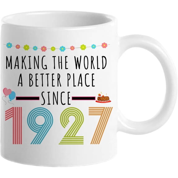 1927 99th Birthday Gifts for Women Men, Turning 99 Years Old Birthday Gift Coffee Mug for Mom, Dad, Grandma, Grandpa, 99th birthday Gifts Ideas, Fathers Day Mothers Day Christmas 11oz Cup