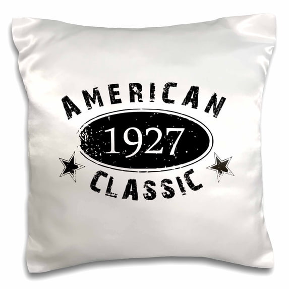 3dRose, 1927 American Classic - Personalized Birth Year Birthday gift - black grunge vintage look - funny, 16x16 inch Pillow Case