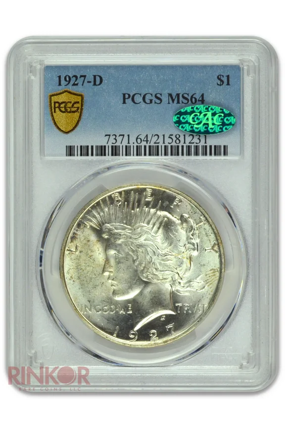1927-D $1 Peace Dollar PCGS MS 64 CAC