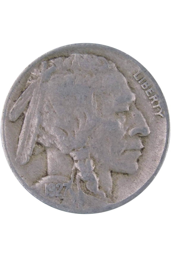 1927 Indian Head Buffalo Nickel 5 Cent Piece F Fine 5c US Coin Collectible