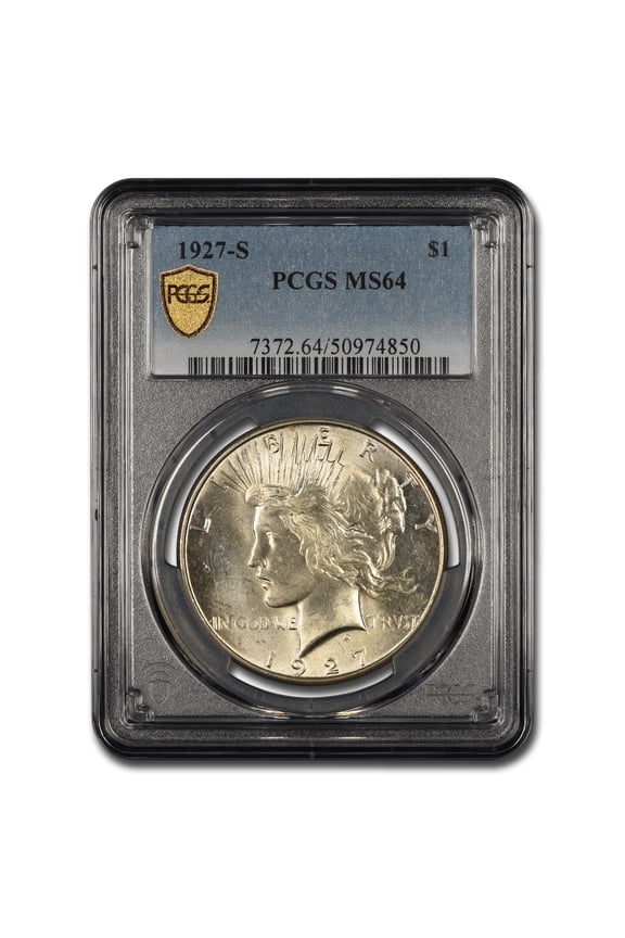 1927-S Peace Dollar MS-64 PCGS
