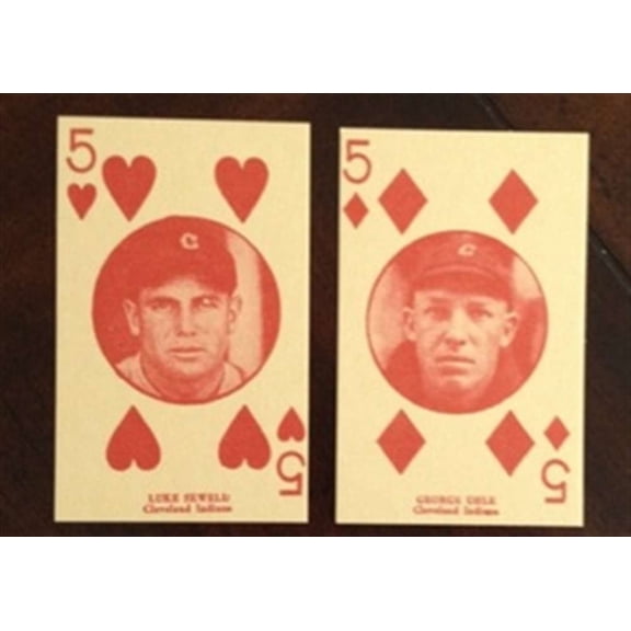 1927 W560 Playing Card Reprint Cleveland Indians Team Set 2 Cards Near NM-MT to NM-MT Condtion