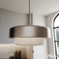 thumbnail image 1 of Hunter - Station 2-light Brushed Nickel, Medium Size Pendant Light, Dimmable, Modern Style, Drum Shaped, for Bedrooms, Dining, Living Rooms - 19272, 1 of 7