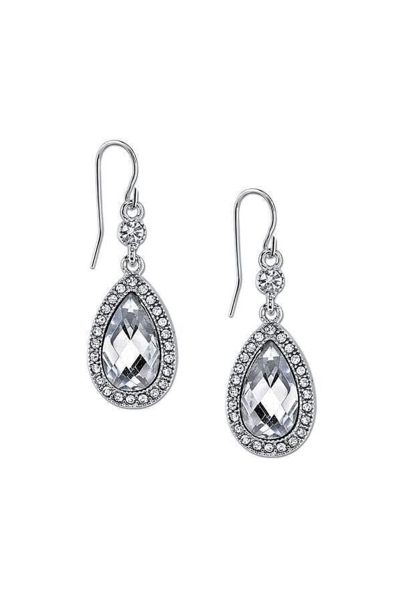 1928 Bridal Light Topaz Crystal Faceted Teardrop Drop Earrings