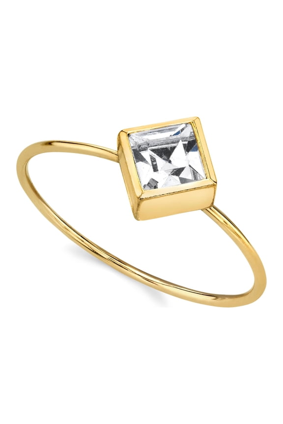 1928 Jewelry Diamond Shaped Crystal Dainty Ring Size 7