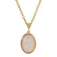 thumbnail image 1 of 1928 Jewelry 14K Gold Dipped Gemstone Rose Quartz Pink Oval Pendant Necklace For Women, 16", 1 of 4