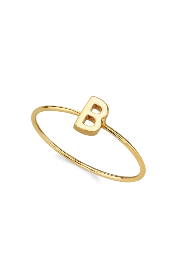 1928 Jewelry 14K Gold Dipped Initial Monogram Letter Ring Size 7 (B)