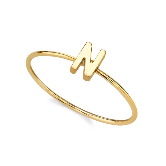1928 Jewelry 14K Gold Dipped Initial Monogram Letter Ring Size 7 (N)
