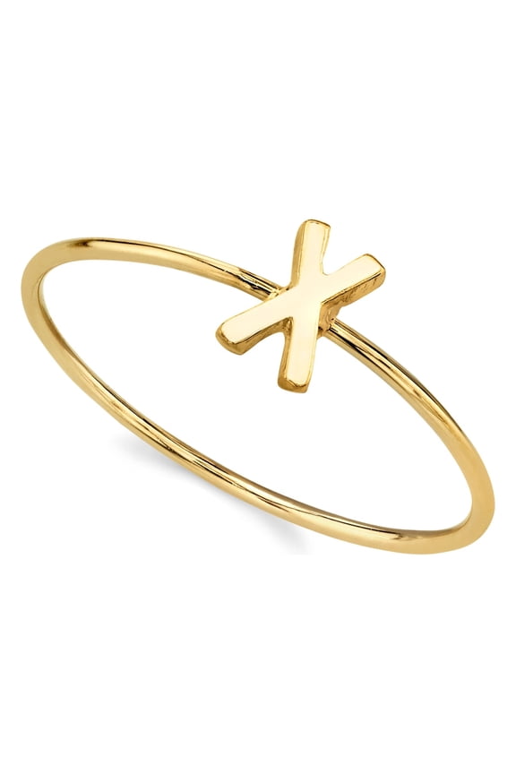 1928 Jewelry 14K Gold Dipped Initial Monogram Letter Ring Size 7 (X)