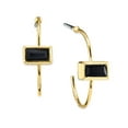 thumbnail image 1 of 1928 Jewelry 14K Gold Dipped Rectangle Crystal Open Hoop Stainless Steel Post Earrings, 1 of 4