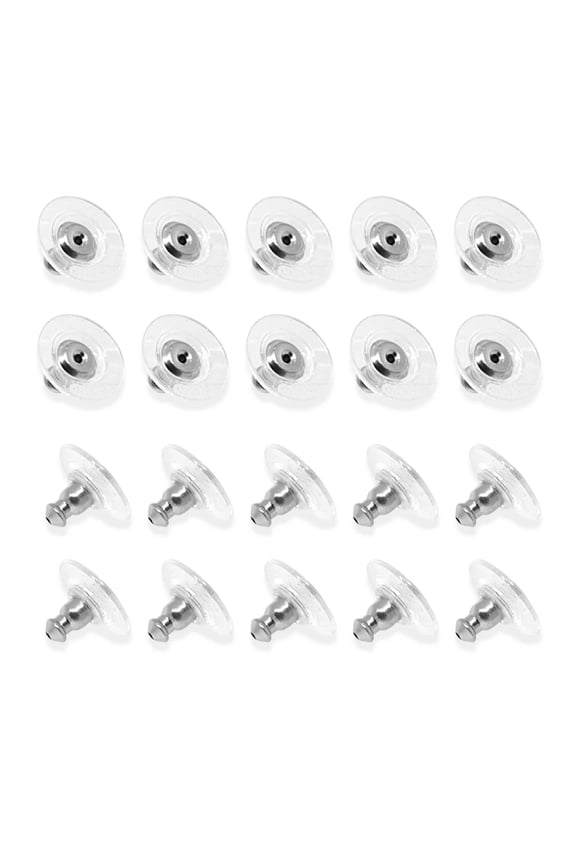 1928 Jewelry 20 Pair Pack Bullet Clutch Earring Backs With Round Safety Backs