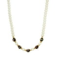 thumbnail image 1 of 1928 Jewelry 8mm Faux Pearl Strand And Black Bel Fiore Beaded Necklace For Women 15" + 3" Extender, 1 of 1