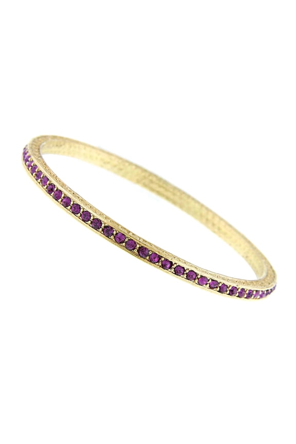 1928 Jewelry Amethyst Purple Color Crystal Bangle Bracelet