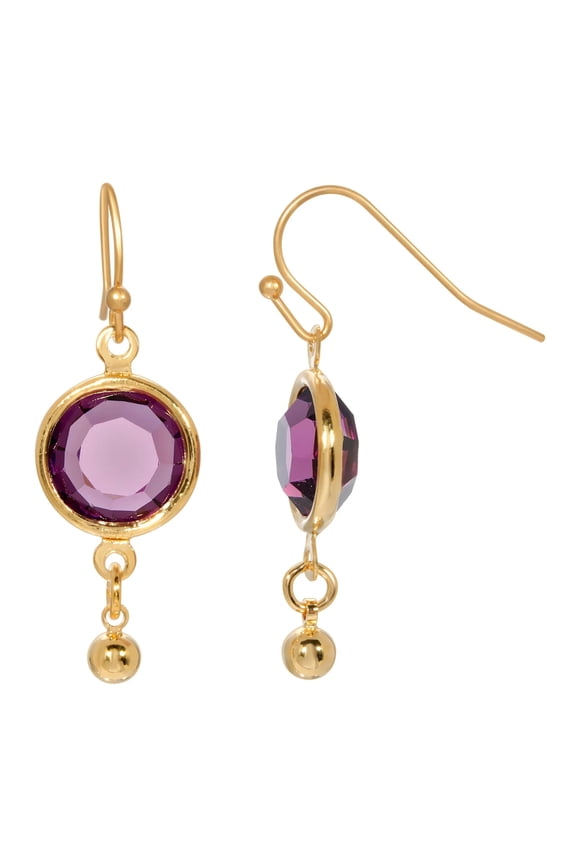 1928 Jewelry Amethyst Swarovski Element Channel Drop Earrings