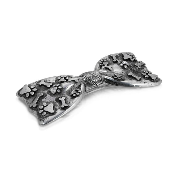 1928 Jewelry Antiqued Paws & Bones Bow Barrette Hair Clip, (1 Pcs)