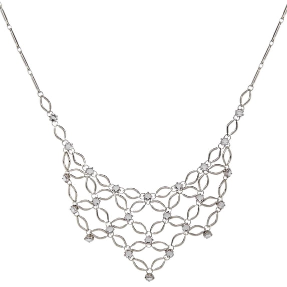 1928 Jewelry Bloom Light Sapphire Blue Crystal Statement Bib Necklace For Women 16" + 3" Extender